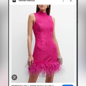 REBECCA VALLENCE PALAIS TWEED FEATHER DRESS NWT